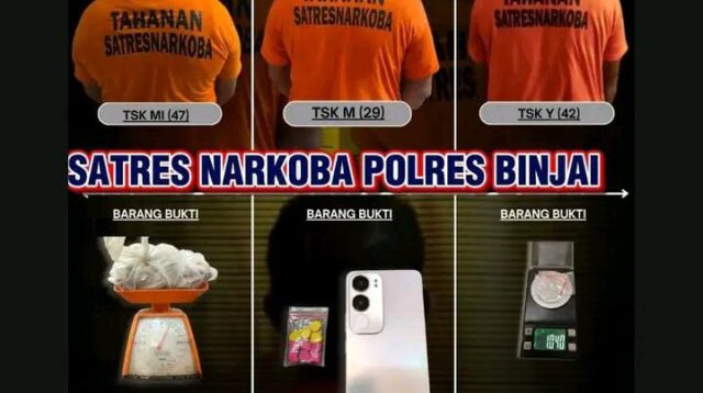 Kapolres Binjai Tindak Tegas Peredaran Narkoba, Tiga Terduga Pengedar Diciduk